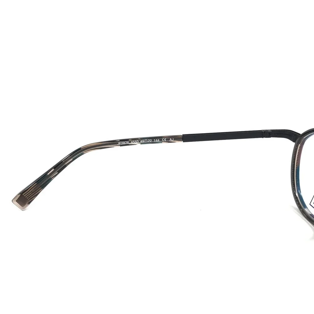 J. F. Rey Eyeglasses Frames JF2876 4550 Black Gray Green Brown Round 49-22-14